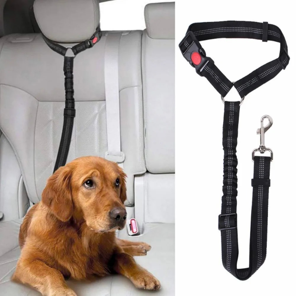 Calming Dog Bed - 2-in-1 Dog Car Seatbelt Headrest Restraint