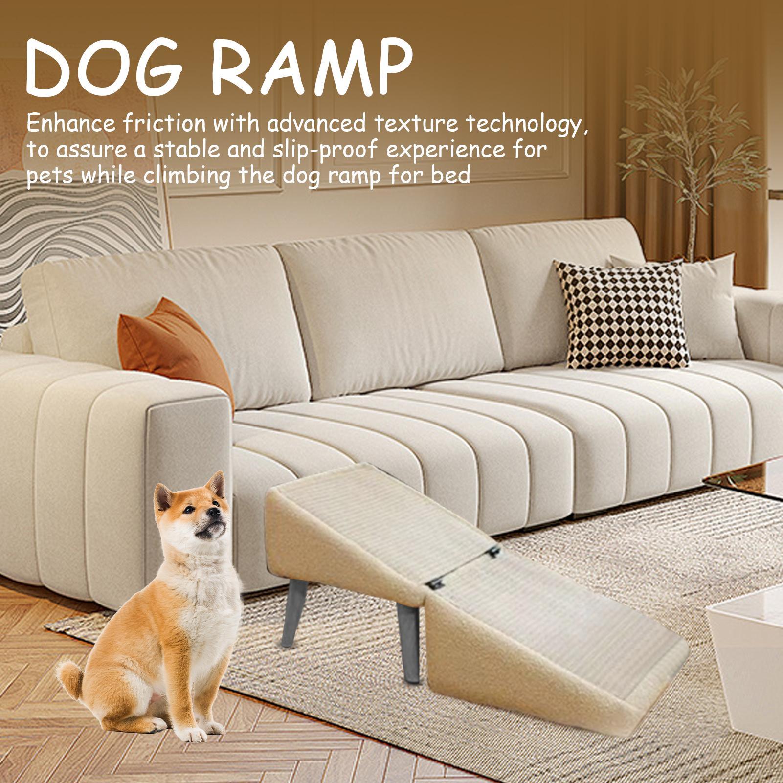 Calming Dog Bed - Dog Ramp for Bed Foldable Dog