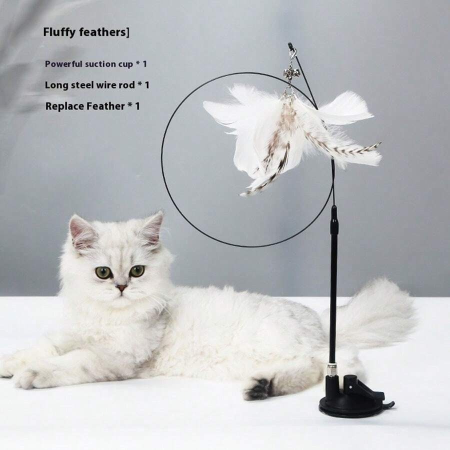 Interactive Cat Toy - 【New Arrival】Suction Cup Cat Feather Toy
