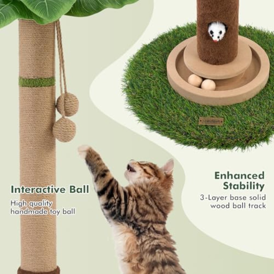 Cat Scratching Post 35'' Tall  – Interactive Cat Toy recenzja i cena