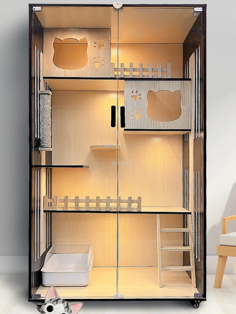 Nordic Solid Wood Cat Cages Lu – Pet Supplies Pet Shop recenzja i cena